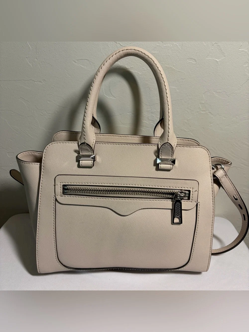 Rebecca Minkoff Leather Cream Structured Satchel